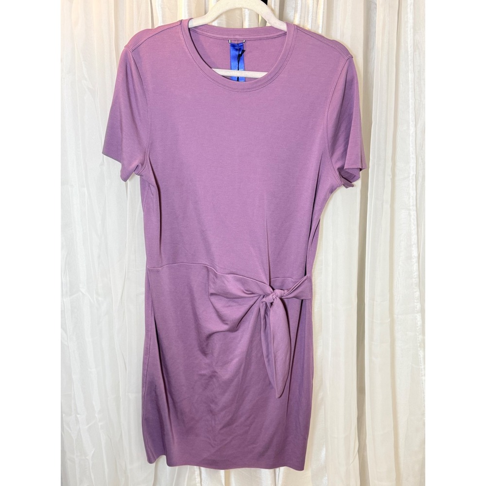 Kit and Ace Tie Dress Womens Size M Grape Purple Brushed French Terry KWD10069